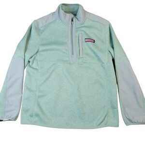 Vineyard Vines 1/2 Zip Pullover Mountain Sweater Fleece Men's Size Medium Green